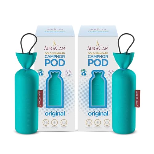 AuraCam Gold Standard Camphor Pod Cone (Original) - Set of 2 - Pod Air freshener For Room, Car, Bathroom, Office & Toilet | Long-Lasting Cone for Home - Image 1