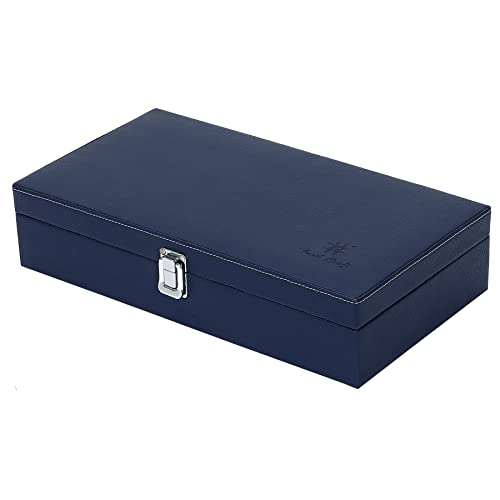 Hard Craft Watch Organiser Box Collection Case Holder | 12 Slots PU Leather Storage Box For Men Women | Removable Watch Pillows | Exquisite Look Blue - Image 3