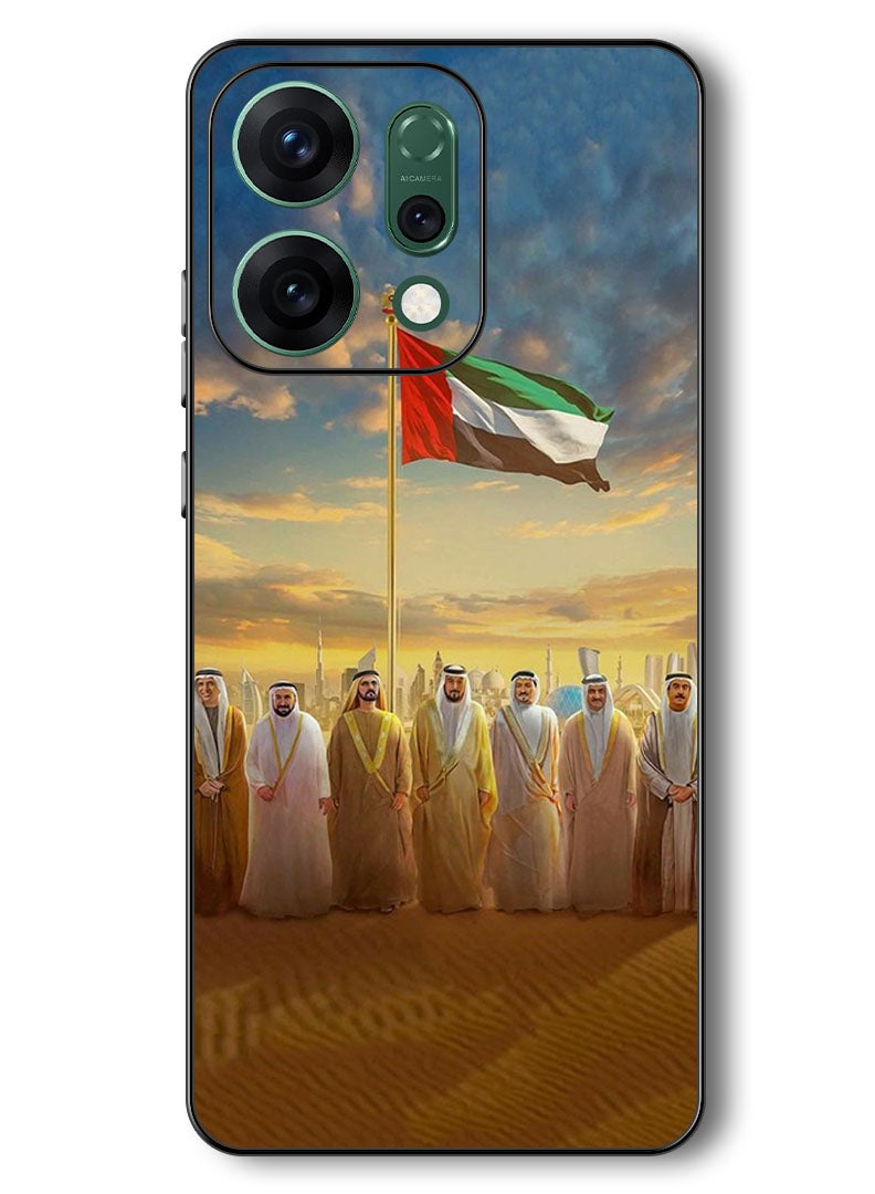 Theodor Case Compatible with Oppo Reno 14 6.59 Inch Protection Shockproof Bumper Cover Uae Flag Uae Rulers - Image 1