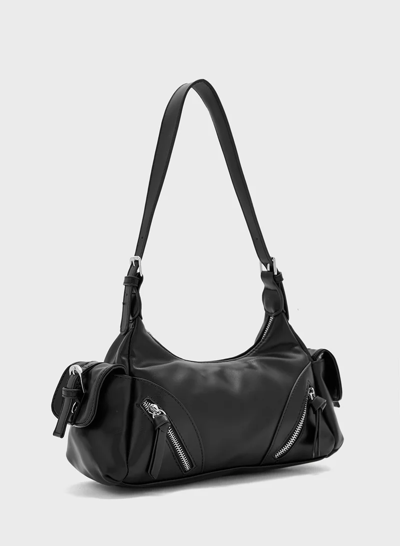 Ginger Multi Pocket Detail Shoulder Bag