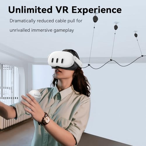 AMVR VR Cable Management System, 6 Packs Ceiling Pulley System Compatible with Meta Quest 3S/3/2/Valve Index/Rift S/PSVR/HTC VR Cord Accessories(VR Link Cable Not Included) - Image 3