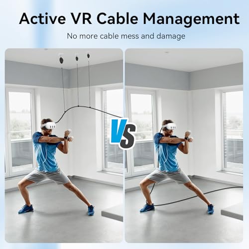 AMVR VR Cable Management System, 6 Packs Ceiling Pulley System Compatible with Meta Quest 3S/3/2/Valve Index/Rift S/PSVR/HTC VR Cord Accessories(VR Link Cable Not Included) - Image 2