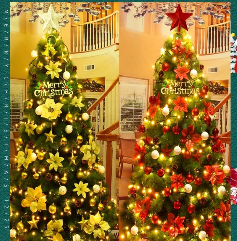 YYCRAFT Glitter Star Tree Topper Christmas Decoration-(10 Inch,White) - Image 5