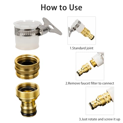 Zytiqt 2 Pieces Pipe Connector Joint, Universal Tap Adapter for Garden Hose Pipe, Water Pipe Connector with Durable Alloy,Garden Bathroom Kitchen Outdoor Universal Hose Pipe Connecter - Image 4