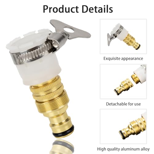 Zytiqt 2 Pieces Pipe Connector Joint, Universal Tap Adapter for Garden Hose Pipe, Water Pipe Connector with Durable Alloy,Garden Bathroom Kitchen Outdoor Universal Hose Pipe Connecter - Image 3