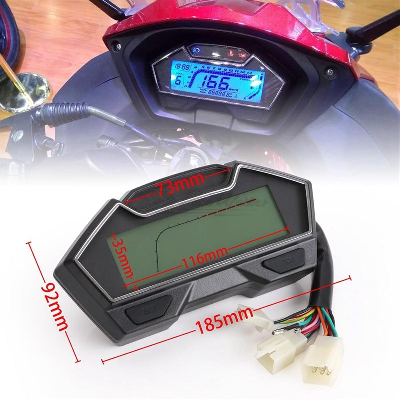 DEMULAX Universal LCD Motorcycle Speedometer and Odometer - Image 2