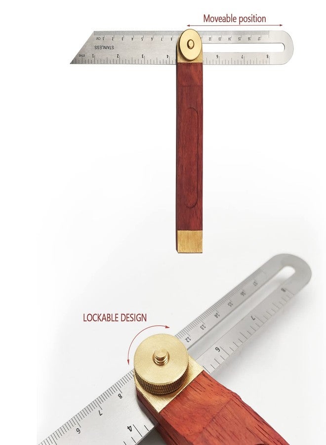 LYFJXX Bevel Gauge, Sliding Bevel Gauge, 8 Inch T Bevel Angle Finder with Wooden Handle T Measurements Ruler for for Craftsman Carpenter - Image 3