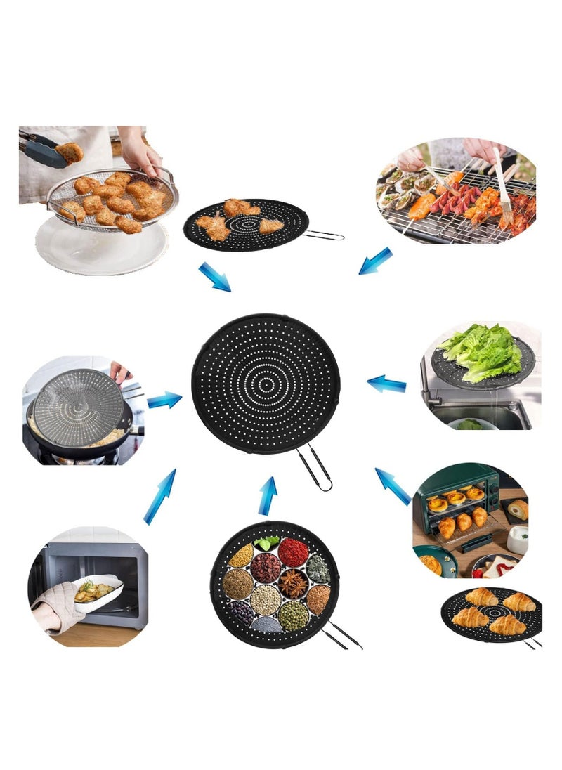 Silicone Splatter Screen for Frying Pan 13”, Multi-Use Grease Splatter Guard Heat Resistant to Hot Oil Food Safety Oil Splash Guard