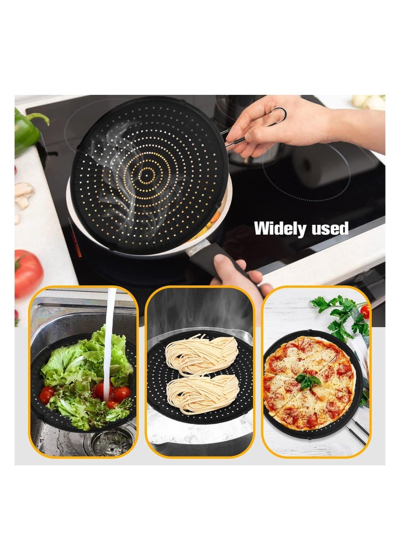 Silicone Splatter Screen for Frying Pan 13”, Multi-Use Grease Splatter Guard Heat Resistant to Hot Oil Food Safety Oil Splash Guard