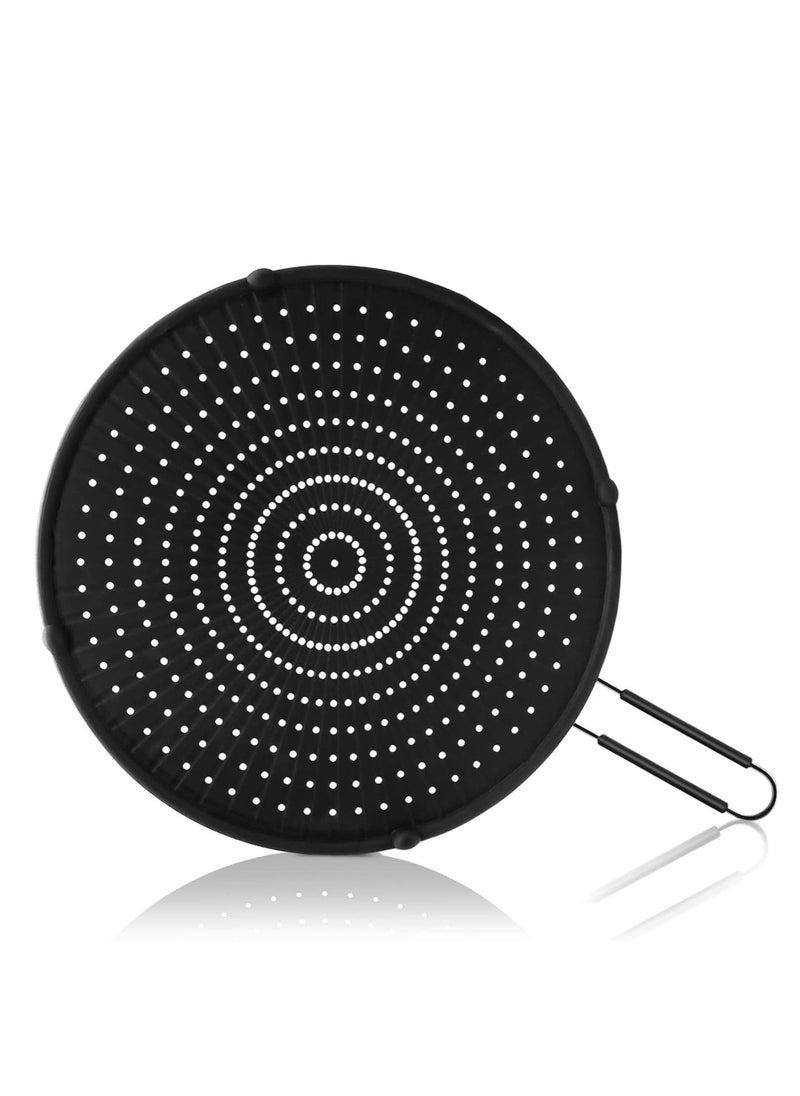 Silicone Splatter Screen for Frying Pan 13”, Multi-Use Grease Splatter Guard Heat Resistant to Hot Oil Food Safety Oil Splash Guard