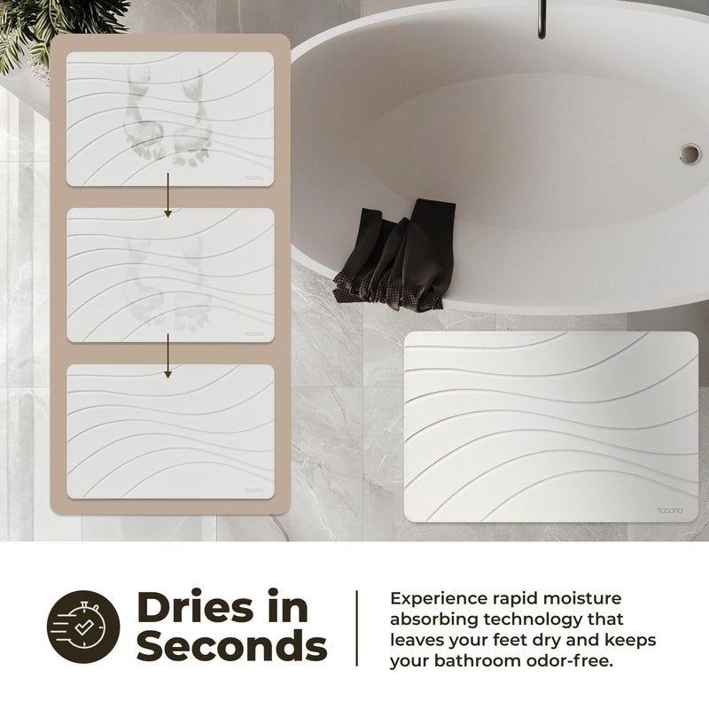 TOSORO - Stone Bath Mat Diatomaceous Earth Shower Mat Non-Slip Super Absorbent Diatomite Stone Bath Mats for Bathroom Floor Quick Drying Natural Easy to Clean (23.5 x 15) - Sandstone - Image 3