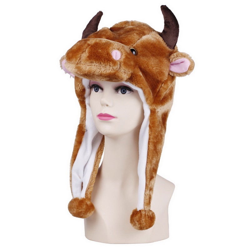 Winter Hat Tiger Head Hat Adult And Children Neck Protection Plush Hat Warm Style Student Performance Street Stall Hat - Image 1