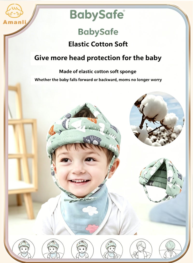 Amanli Baby Helmet for Crawling Walking Adjustable Baby Anti-Fall Head Protection Cushion Pillow Toddler Infant Cap Bumper Bonnet Child Protective Head Guard Hat for Playing - Image 1