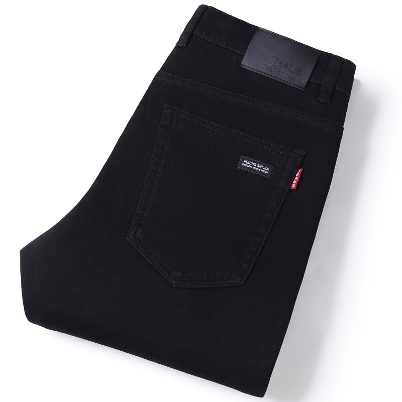 Generic 2024 autumn new long pants mens jeans mens loose straight stretch fashion casual pants Korean style mens pants Black 