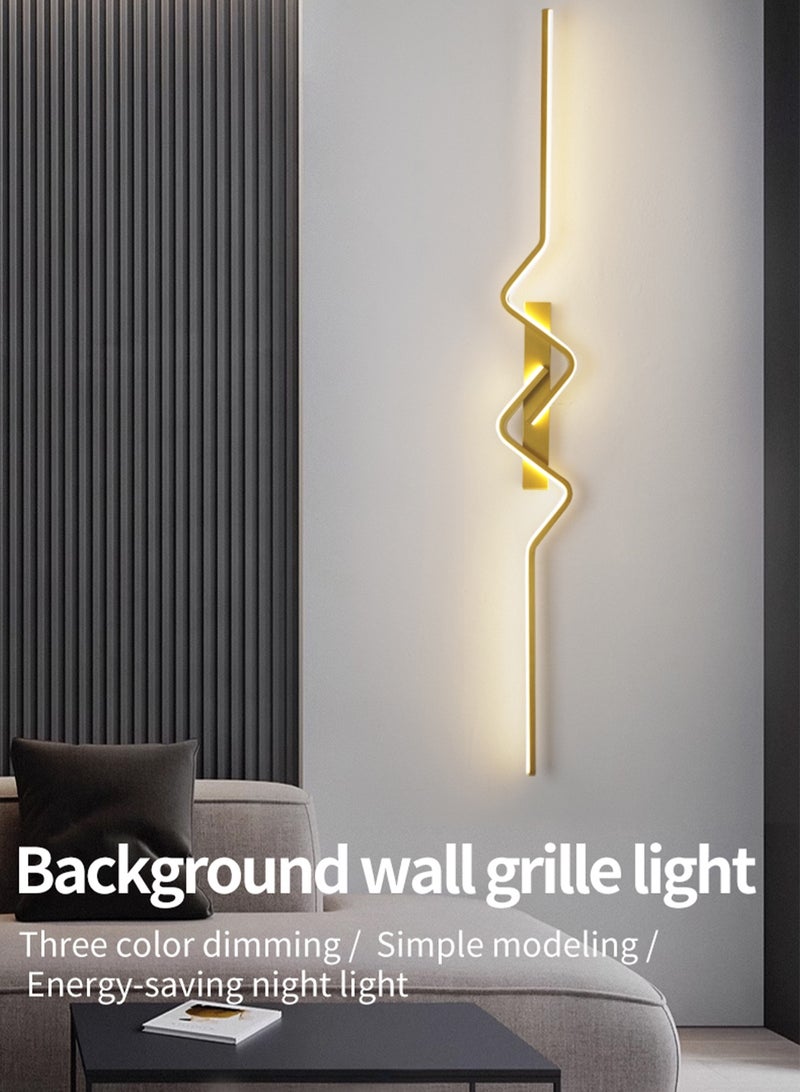لوبيتيز مصباح الجدار، ضوء قوس (80 سم، الذهب، ثلاثة ألوان درجة الحرارة 3000K-6000K قابل للتعديل) مصباح الجدار LED بسيطة غرفة النوم بجانب السرير مصباح الجدار غرفة المعيشة أريكة تلفزيون الديكور المنزلي خلفية مصباح الجدار - Image 2
