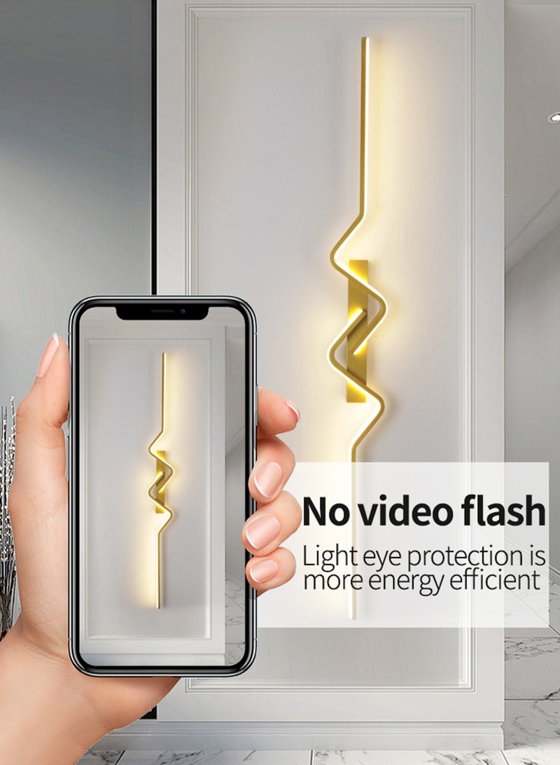 لوبيتيز مصباح الجدار، ضوء قوس (80 سم، الذهب، ثلاثة ألوان درجة الحرارة 3000K-6000K قابل للتعديل) مصباح الجدار LED بسيطة غرفة النوم بجانب السرير مصباح الجدار غرفة المعيشة أريكة تلفزيون الديكور المنزلي خلفية مصباح الجدار - Image 5