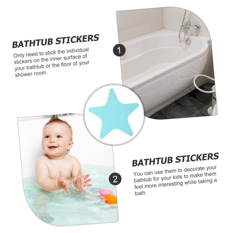 5 Pack Non Shower Stickers Peva Bathroom Adhesive Safety Decals for Bathtub - Image 3