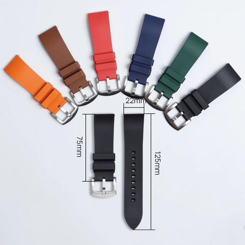 Bluejw Premium Quick Release Silicone FKM Rubber Watch Bands - 18mm 19mm 20mm 21mm 22mm 23mm 24mm Sports Watch Strap - Replace Your Watch Band Easily - Image 4
