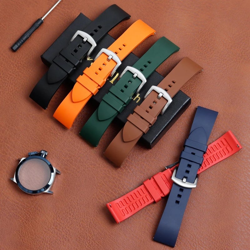 Bluejw Premium Quick Release Silicone FKM Rubber Watch Bands - 18mm 19mm 20mm 21mm 22mm 23mm 24mm Sports Watch Strap - Replace Your Watch Band Easily - Image 2