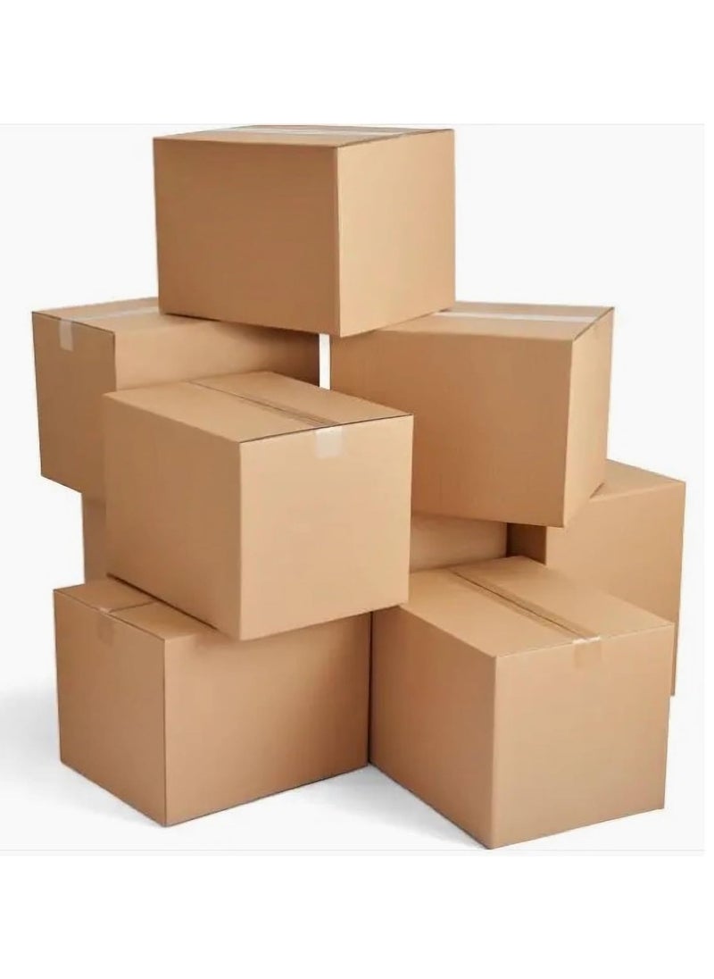 MARKQ - [10 Pack] Small Double Wall 100% Recyclable Corrugated Cardboard Moving Boxes with 15 KG capacity 41 x 33 x 33 cm Brown Carton for Packaging Shipping and Storage 5 ply - Image 1
