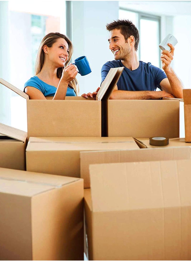 MARKQ - [10 Pack] Small Double Wall 100% Recyclable Corrugated Cardboard Moving Boxes with 15 KG capacity 41 x 33 x 33 cm Brown Carton for Packaging Shipping and Storage 5 ply - Image 1