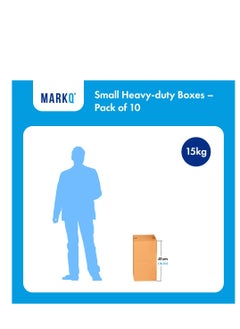 MARKQ [10 Pack] Small Double Wall 100% Recyclable Corrugated Cardboard Moving Boxes with 15 KG capacity 41 x 33 x 33 cm Brown Carton for Packaging Shipping and Storage 5 ply  - Image 4