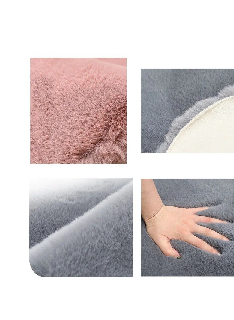 BAIG Sheepskin Fur Rug, Deep Red Fuzzy Rug Machine Washable Shag Rug, Nursery Decor Throw Rugs for Bedroom, kids room, Living Room  - Image 2