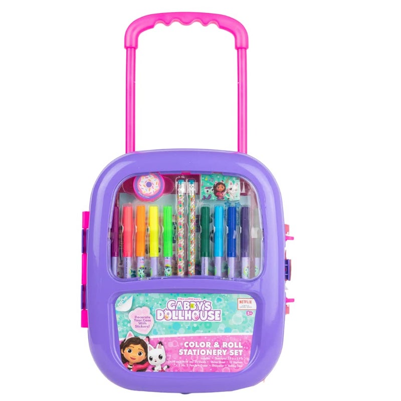 Innovative Designs Gabbyâ€™s Dollhouse Color and Roll Activity Set with Carrying Case, Stickers, & Art Supplies - Image 3