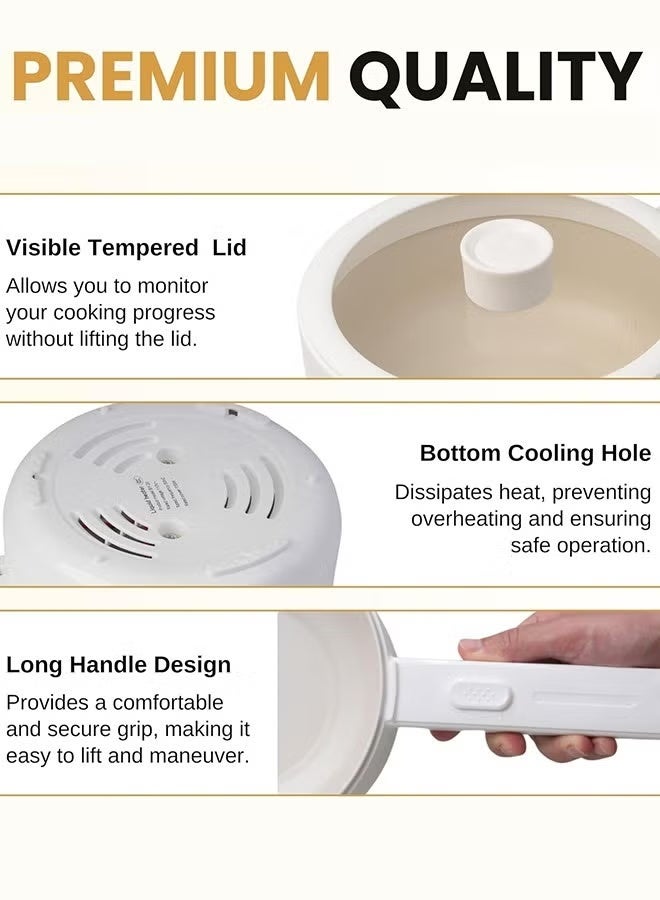 موش قدر كهربائي ميني بسعة 2 لتر مع بخار – يعمل بالكهرباء، تحكم بالطاقة من 250 إلى 600 واط وحماية من الحرارة الزائدة - Image 5