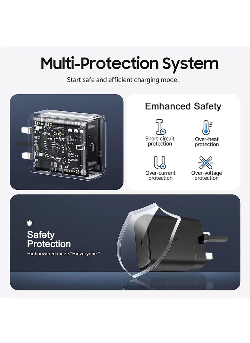 Rock Pow - Power Adapter 45W With Cable Super Fast Charger Type C Super Fast Charger 45W with USB-C Cable, Android Charger for Galaxy S23 Ultra/S23/S23+/S22/S22 Ultra/S22+/Note 10/20/S20/S21/Tab S7/S8/also for Huawei/Xiaomi/iPhone 16/16 Plus/16 Pro/16 Pro Max/iPhone 15/15 Pro Max/15 Plus/15 Pro/iPad Pro/AirPods,etc - Image 1