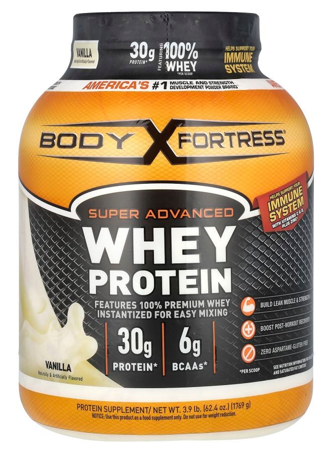Body Fortress Super Advanced Whey Protein Vanilla 3.9 lb (1769 g) - Image 1