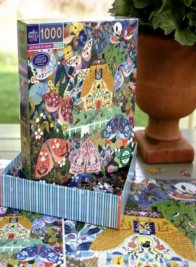 Eeboo Cottag at Dusk 1000 Piece Jigsaw Puzzle - Puzzle 1000 Pieces that Capture the Delicacy of Nature - Dimensions 58.5 cm x 58.5 cm - Image 5