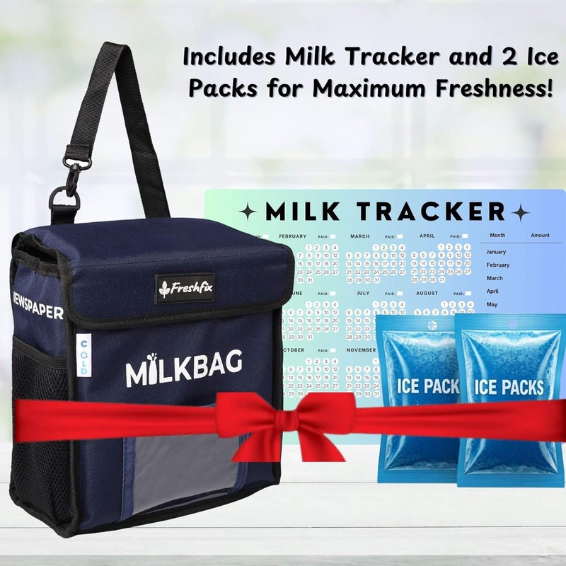 Freshfix Freshfix Milk Bag for Door Hanging Insulated and Waterproof Storage for HomeMain Door Holder for Milk Packets Bottles Outdoor Gate Delivery Basket Box News Paper Notes with Free Ice Packet  - Image 2