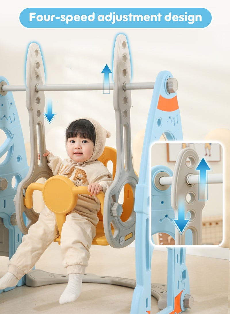 NEWLAN Safe Extended Slide Playground: Rocket-Themed 4-in-1 with Swing, Basketball & Football, Ideal for Toddler Motor Skill Growth - Image 5
