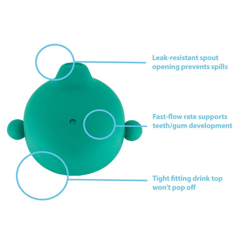 Pura my-my Silicone Sippy Cup 5oz/150ml - Training Cup, Reusable, Platinum Food Grade Medical Grade, Spill Proof Cups for Kids, Toddlers, Babies & Infants - 2-Pack Mint & Moss - Image 3