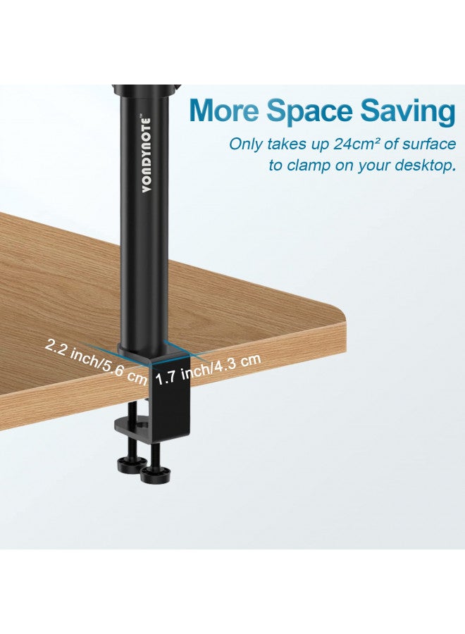 Vondynote Set of 2 Studio Monitor Stands Desktop Speaker Stands Height Adjustable 12" to 18" Speaker Stands with Desk Clamp - Image 4