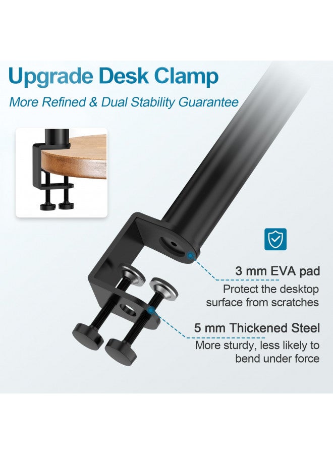Vondynote Set of 2 Studio Monitor Stands Desktop Speaker Stands Height Adjustable 12" to 18" Speaker Stands with Desk Clamp - Image 3