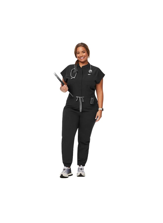 NIBEMINENT Zipper Mandarin Collar Nurse Scrub Jumpsuit Medical Uniforms Women Heathy Care Center Workwear Fashion Denti - Image 1