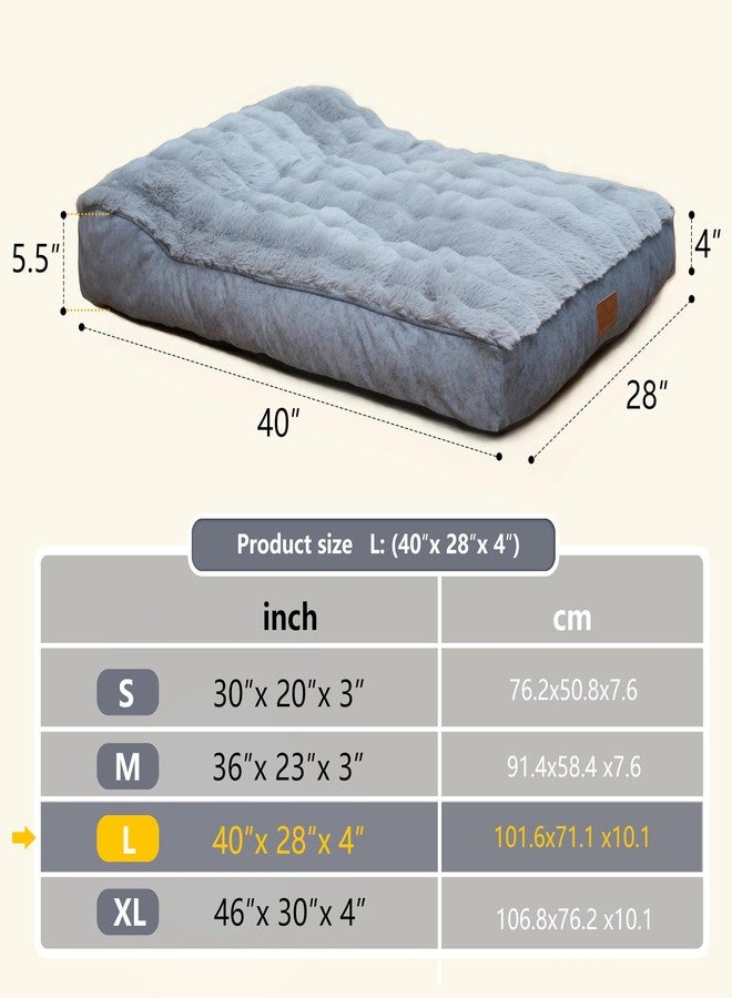 OMIVIER Large Dog Bed with Low-Angle Soft Pillow.Deluxe Dog Bed Fabric Comfortable and Soft.with Non-Slip Bottom, Washable pet Bed for Crate.Color: Grey. - Image 5