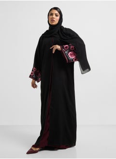 hayas closet Embroidered Flared Sleeve Abaya  - Image 1