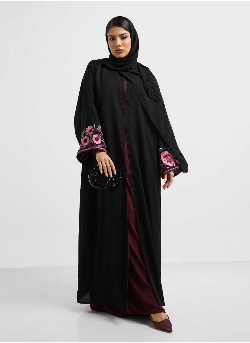 hayas closet Embroidered Flared Sleeve Abaya  - Image 5