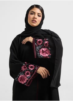hayas closet Embroidered Flared Sleeve Abaya  - Image 4