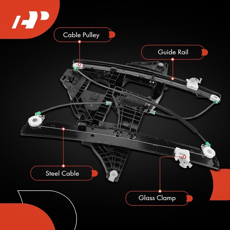 A-Premium Power Window Regulator with Panel for Ford Expedition Lincoln Navigator 2003-2006 Front Right Passenger Side - Image 5
