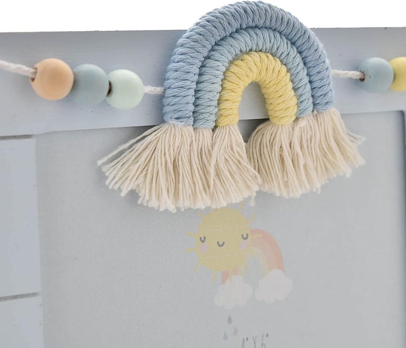 Oaktree Gifts Petit Cheri Wooden Photo Frame Macrame Rainbow Boy 4 X 6 - Image 3