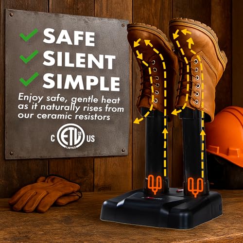 JobSite Boot Dryer - Silent Shoe Dryer & Warmer For Work Boots, Gloves & Shoes - Fanless Convection Dry - Helps Reduce Odor - 2 pack - Image 3