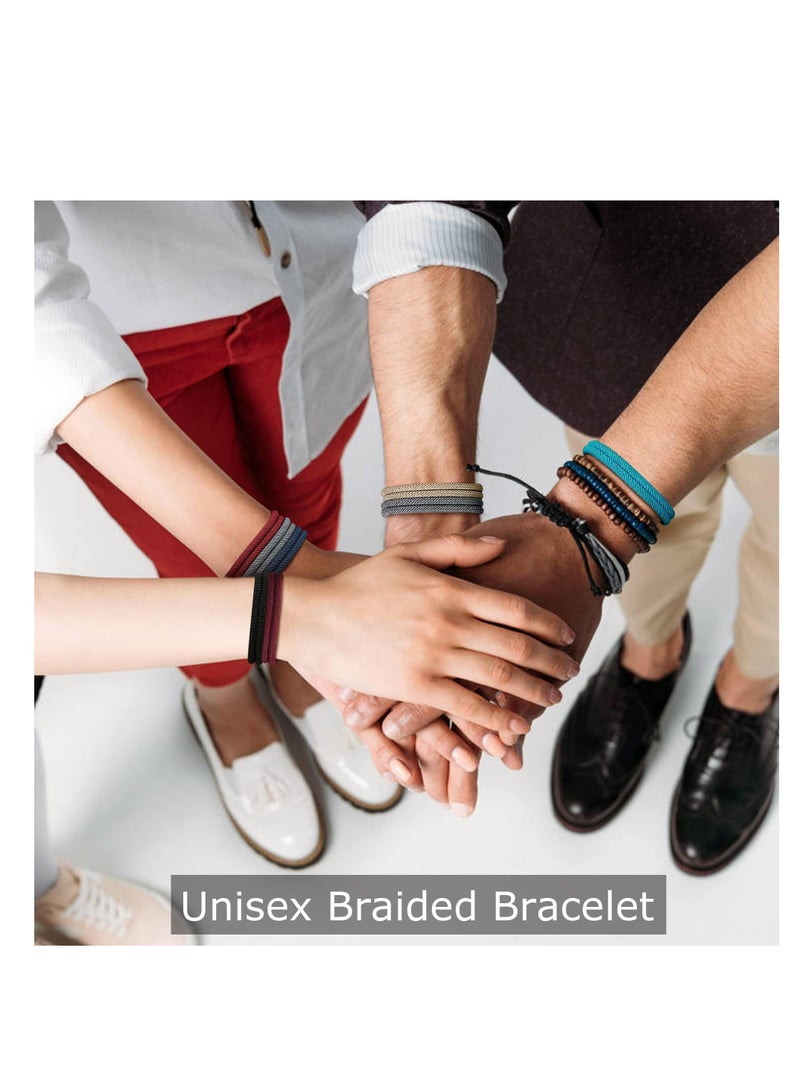 Peachjoy مجموعة أساور حبل مضفر بحري، 6 قطع أساور حبل مضفر قابلة للتعديل، أساور مضفرة للرجال والنساء، أساور حبل بحرية مصنوعة يدويًا - Image 2