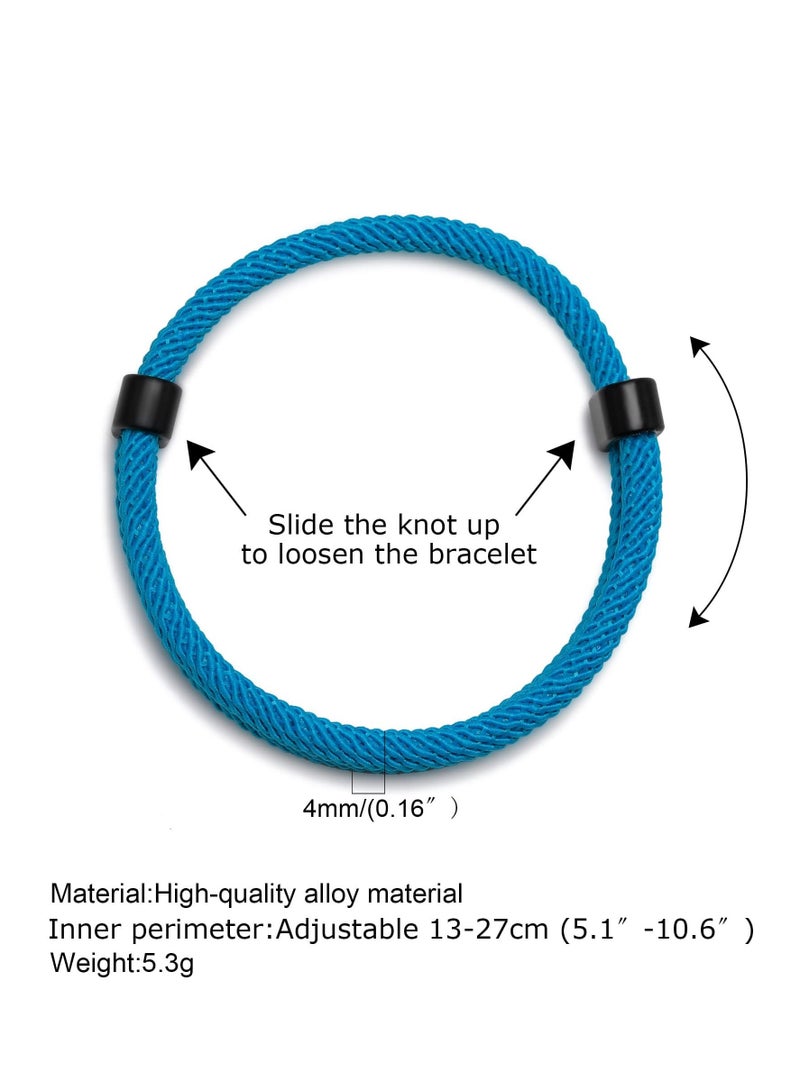 Peachjoy مجموعة أساور حبل مضفر بحري، 6 قطع أساور حبل مضفر قابلة للتعديل، أساور مضفرة للرجال والنساء، أساور حبل بحرية مصنوعة يدويًا - Image 5