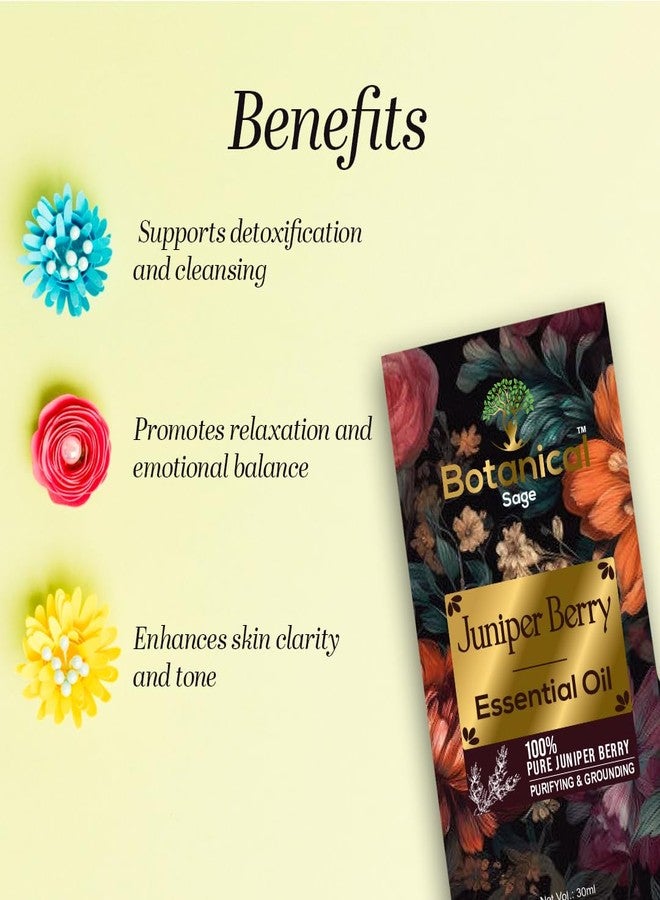 Botanical Sage زيت العرعر العطري من بوتانيكال سيج، 30 مل | زيت عرعر نقي، غير مخفف، ذو جودة علاجية - مثالي للعلاج بالروائح، والنوم الهانئ، وراحة البال، وبشرة صحية - للاستخدام على البشرة - Image 2