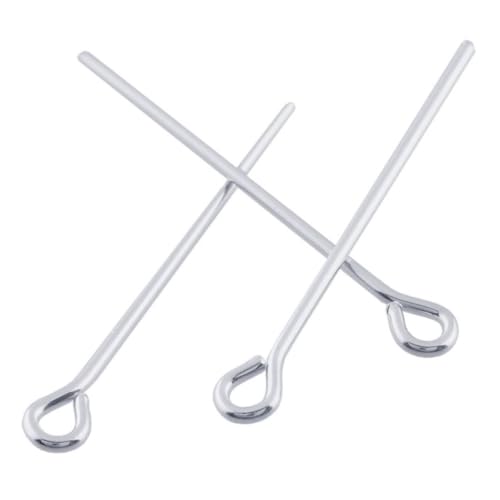 Adabele 20pcs Adabele Authentic Sterling Silver Eyepins Eye Pin 30mm (1.2 inch) Hypoallergenic for DIY Craft Jewelry Making (Wire 0.5mm/24 Gauge) SS2-30 - Image 1