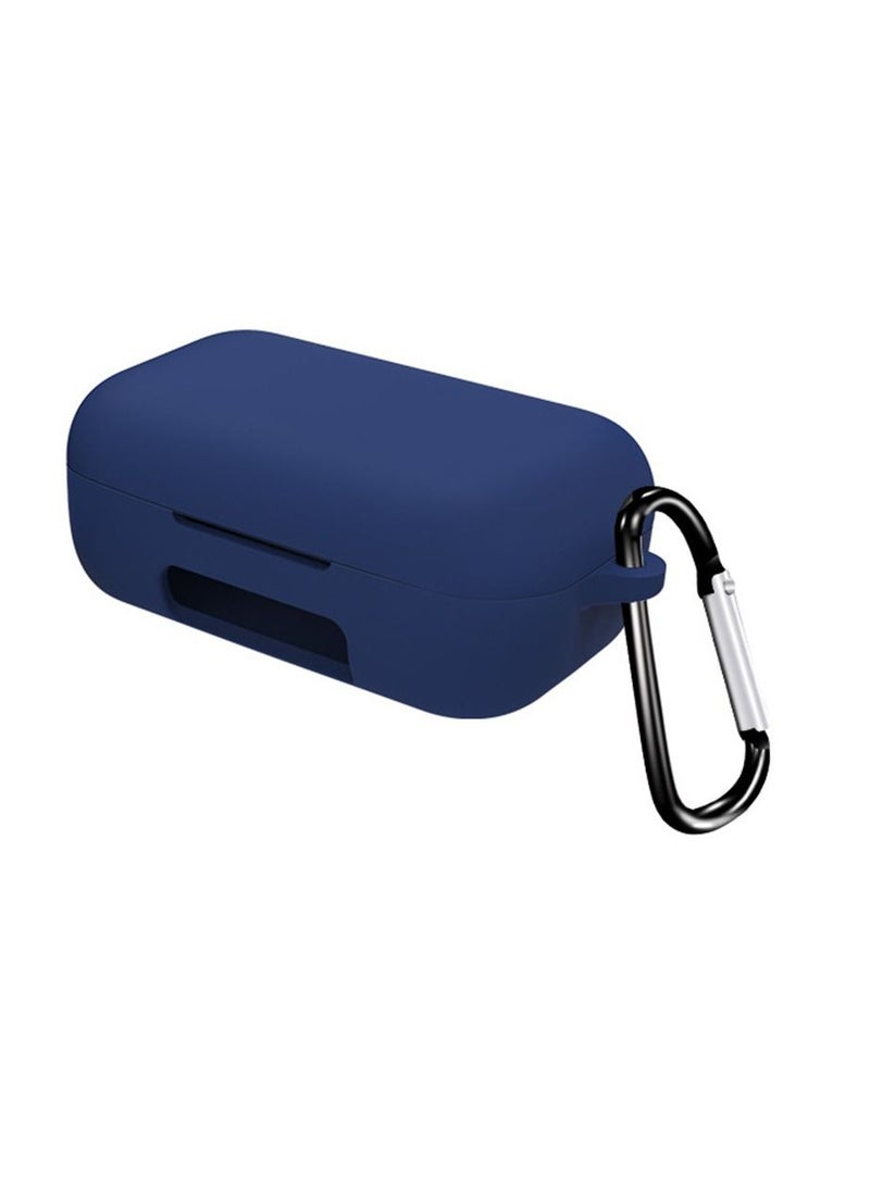 Generic - Boult Audio AirBass PowerBuds Soft Silicone Skin Case Cover Shock-Absorbing Protective Case with Keychain Compatible with Boult Audio AirBass PowerBuds Front LED Visible Dark Blue - Image 1